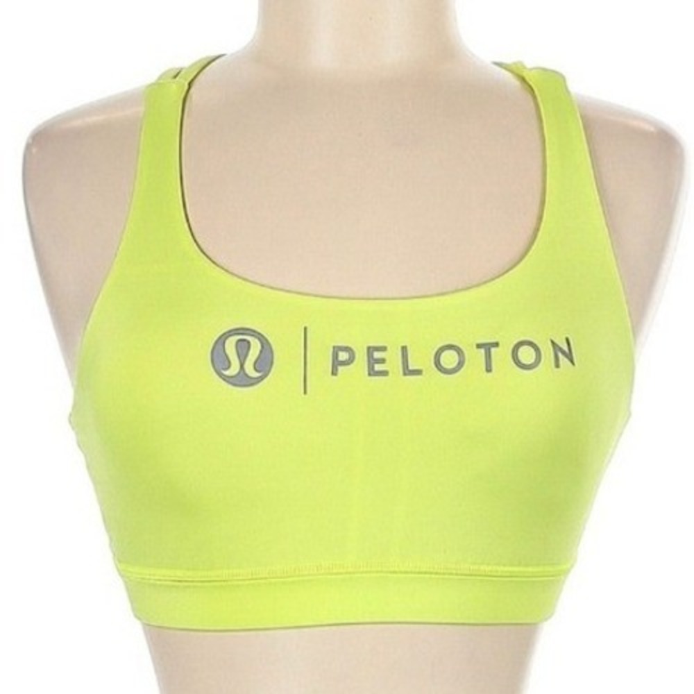 Lululemon Peloton Free To Be Serene Sports Bra Neon Lime Green SIZE 6